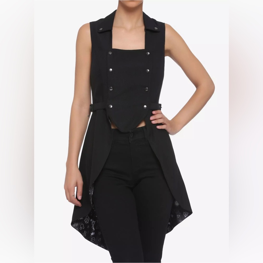 Hot Topic Black Vest with Celestial Pattern